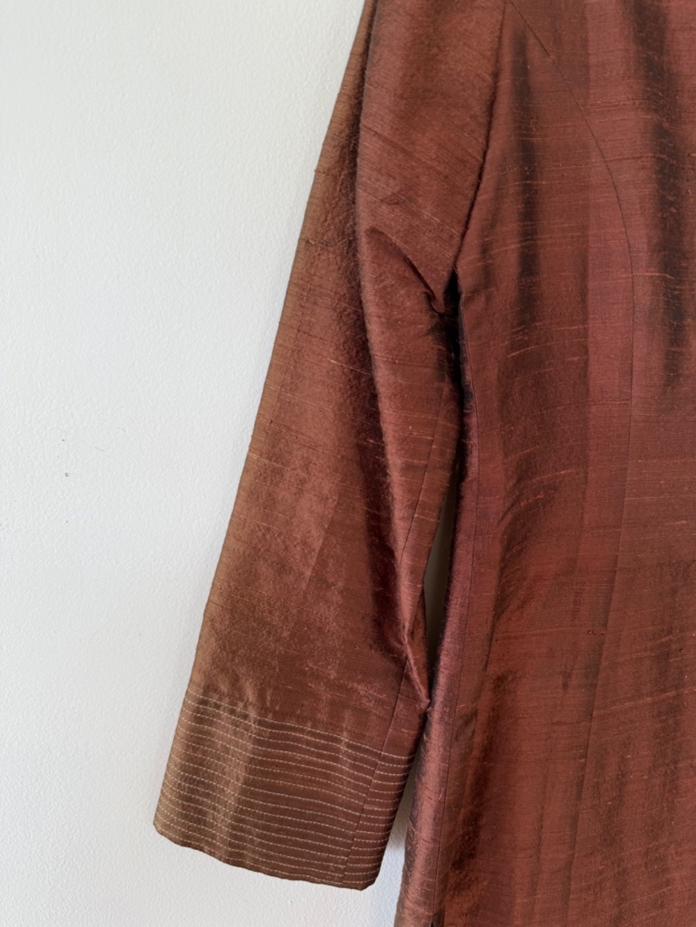 Bronze Iridescent Raw Silk Jacket - Picture 5 of 12